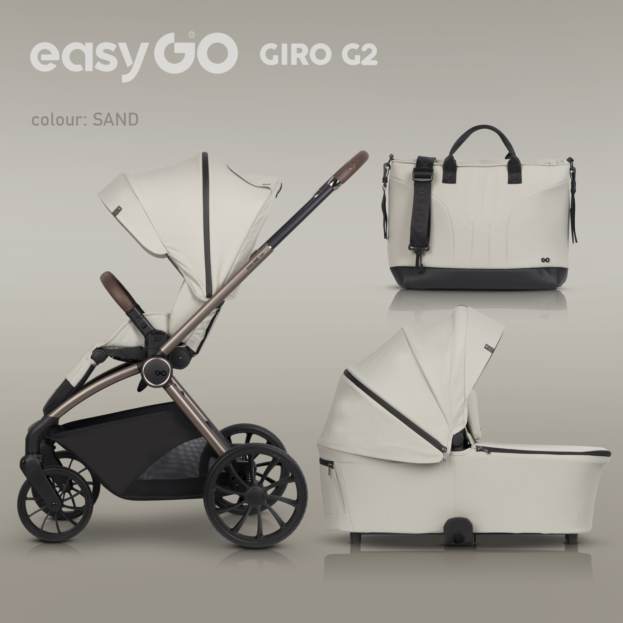 Kombinovaný kočárek EasyGo Giro G2 2v1 Sand