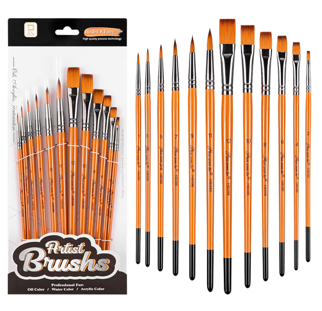 Toybit Sada uměleckých štětců Art 12ks - kulaté a ploché mix