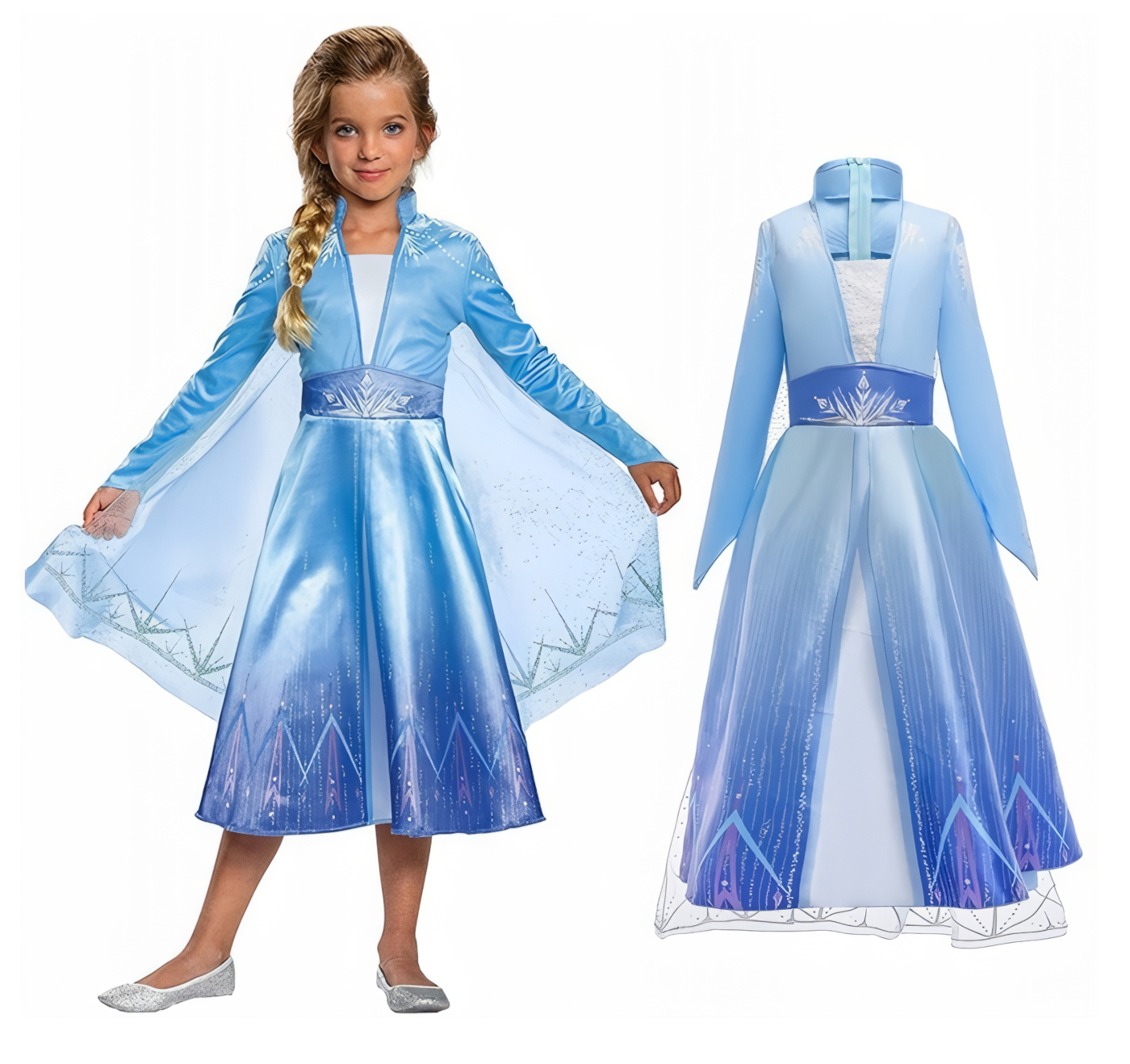 Toybit Dětský kostým ELSA s copánkem 110-116 M