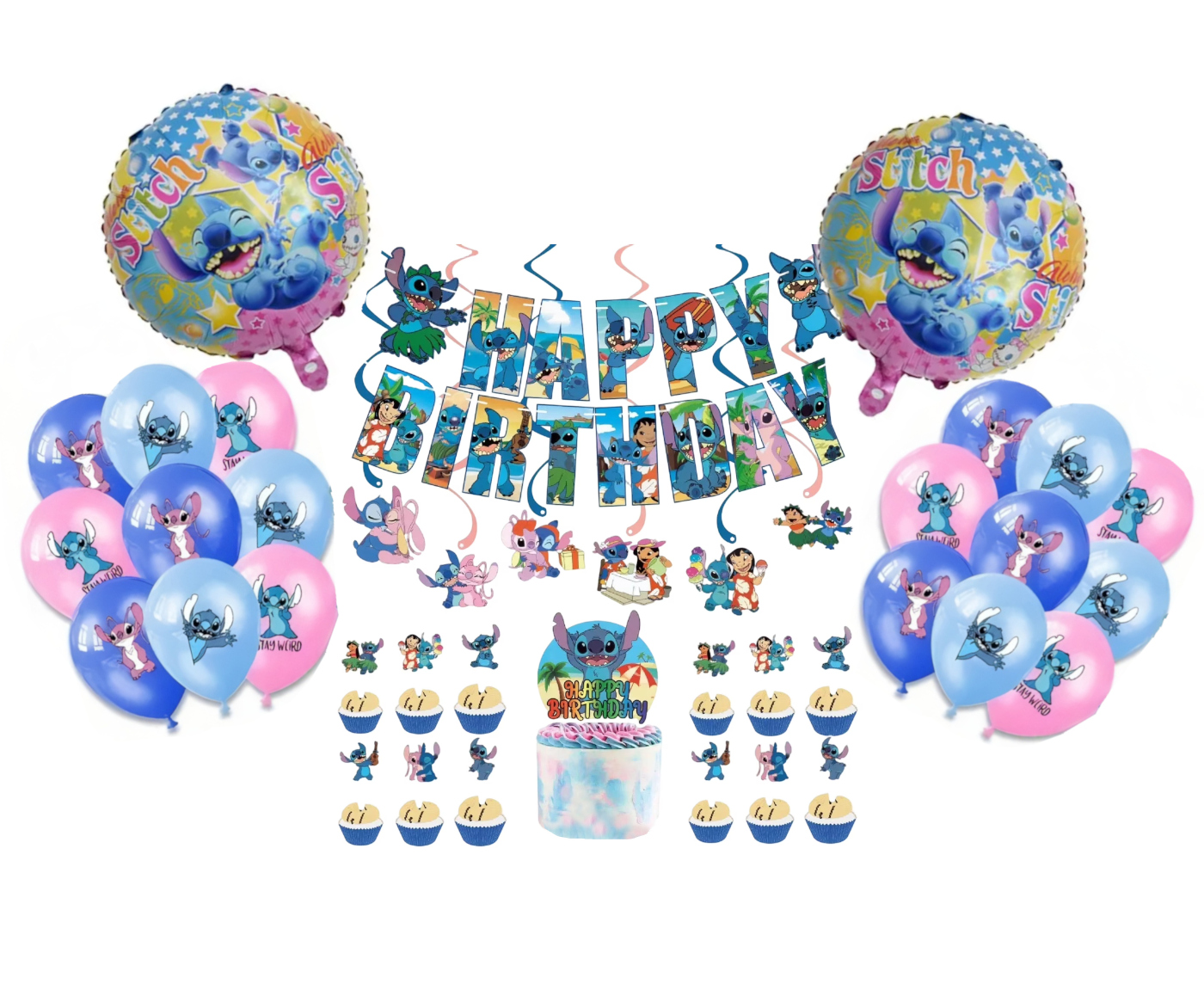 Toybit Maxi narozeninová sada Lilo a Stitch Aloha 62ks