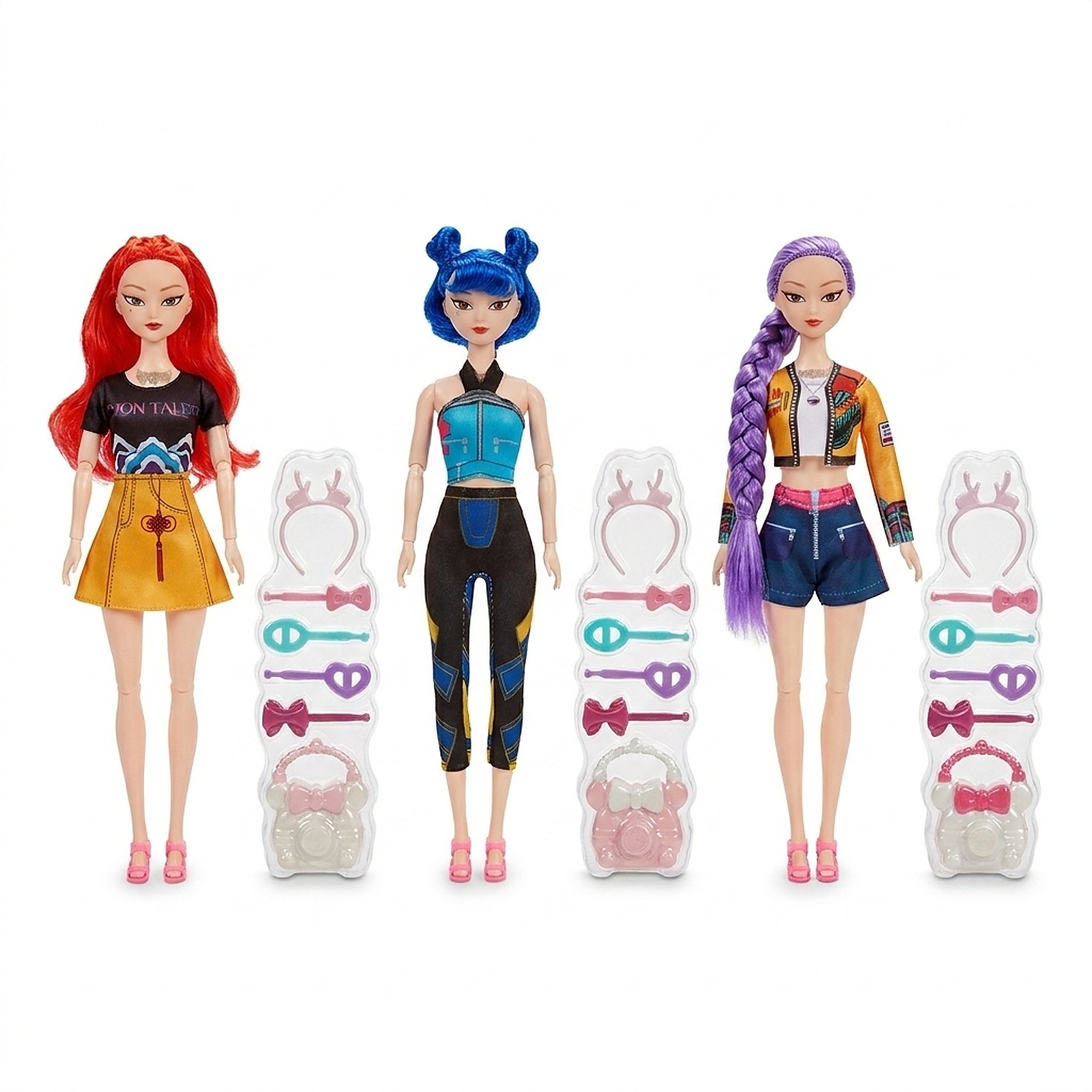 Toybit Sada figurek Demon Hunters K-pop s doplňky 3ks 30cm