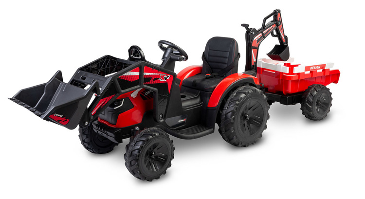 Elektrický traktor-bagr TOYZ HERCULES RED