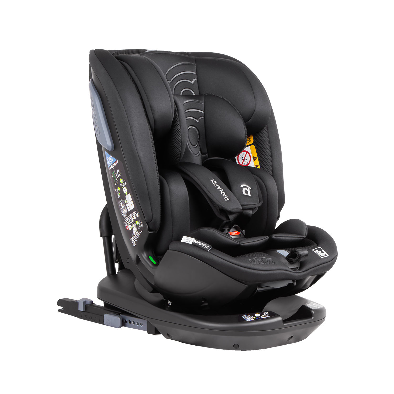 Asalvo PANAFIX autosedačka 40-150 cm, otočná, isofix+TopTether, black