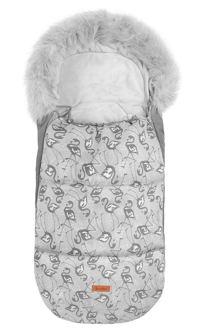Levně Sensillo Fusak do kočárku OLAF Plameňáci 100 x 45 cm Šedý