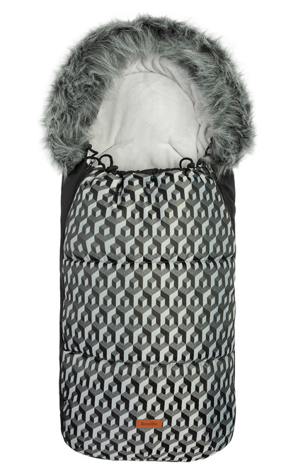 Levně Sensillo Fusak do kočárku OLAF 100 x 45 cm Kostky Šedý