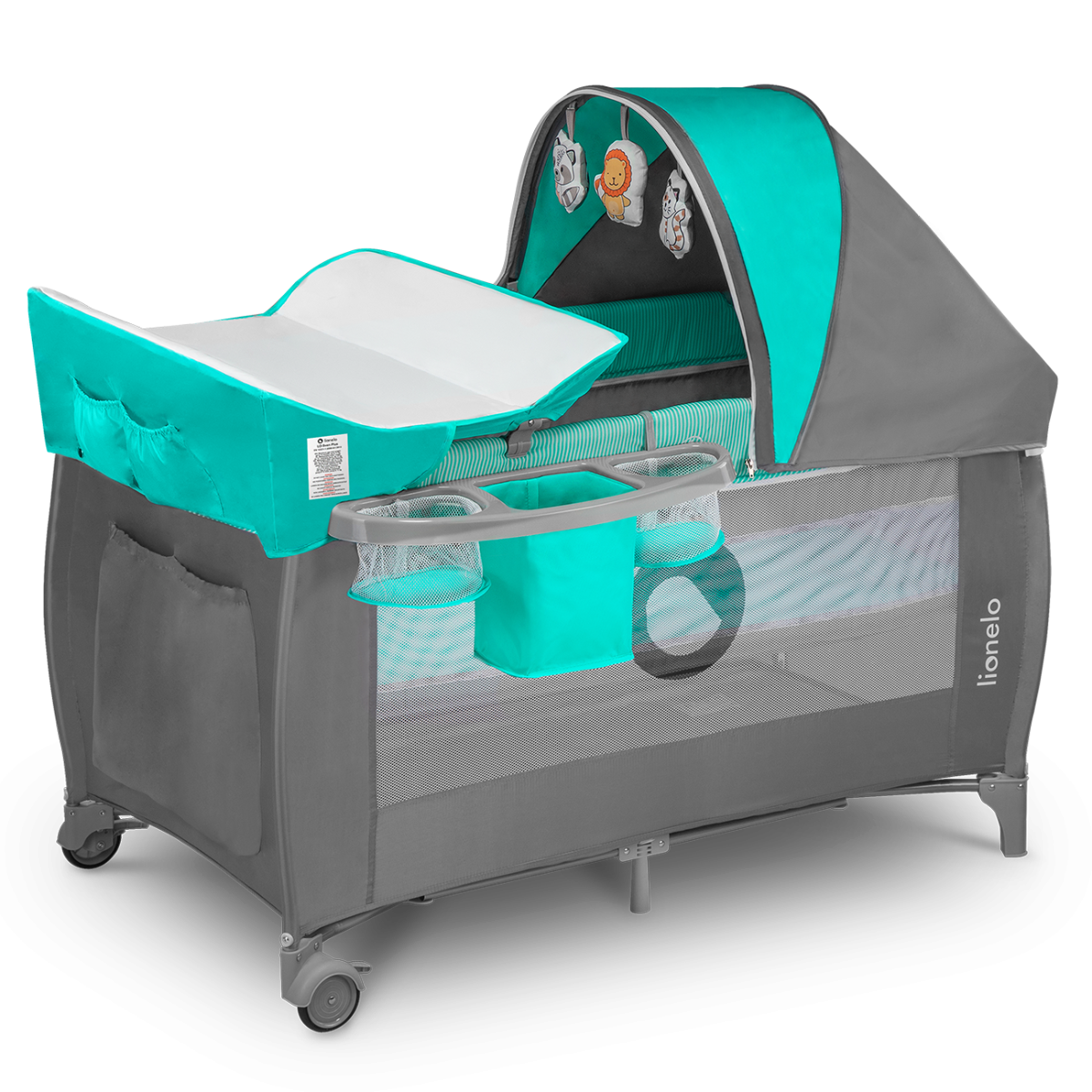 Levně Lionelo cestovní postýlka SVEN plus Barva: Turquoise/Grey