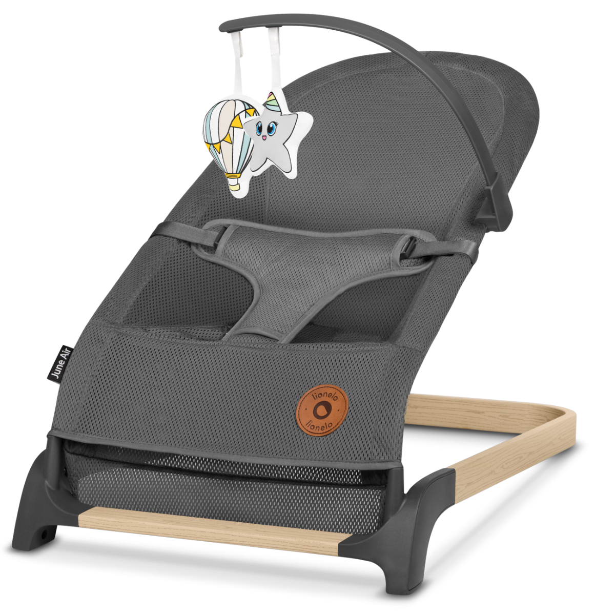 Levně Lionelo skládací houpací křesílko JUNE Farba: Grey Graphite