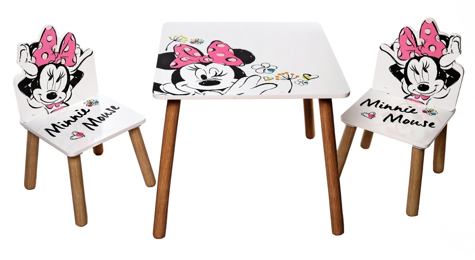Levně Arditex Dětský stůl s židlemi Minnie Mouse
