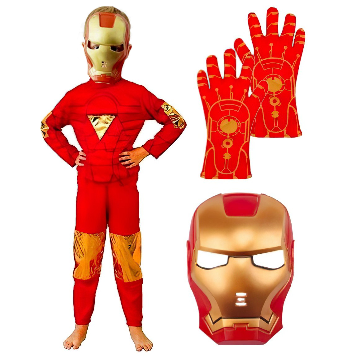 Levně FunCo Dětský kostým Iron man s maskou a rukavicemi 98-110 S
