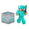 Figurka Minecraft Diamantový Steve s příslušenstvím 7cm