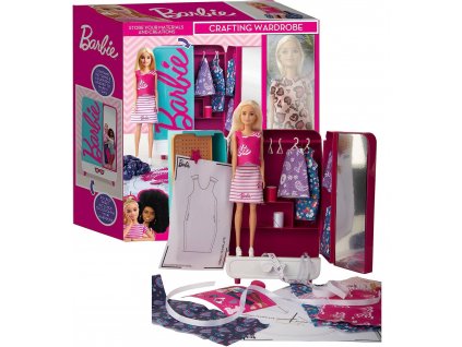 Barbie baba szekrény varrás kiegészítőkkel 29cm