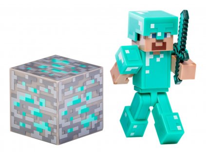 Minecraft Diamond Steve figura tartozékokkal 7cm