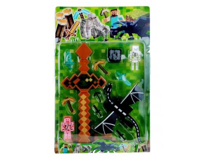 FIBH2306A kolekce figurek mec a ender dragon s doplnky 12ks