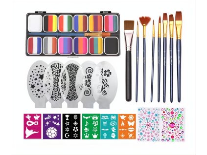 OPBH2314A velka sada trojitych barev na oblicej s nalepkami a doplnky 35ks