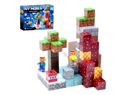 MSTB2323A magneticka stavebnice minecraft diamond lava tnt 87ks