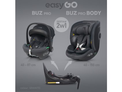 zestaw fotelikow samochodowych 2w1 easygo buz pro