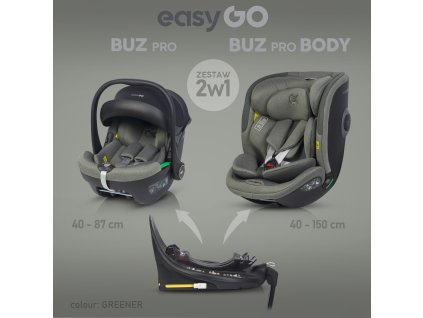 zestaw fotelikow samochodowych 2w1 easygo buz pro