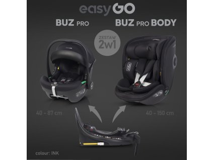 zestaw fotelikow samochodowych 2w1 easygo buz pro