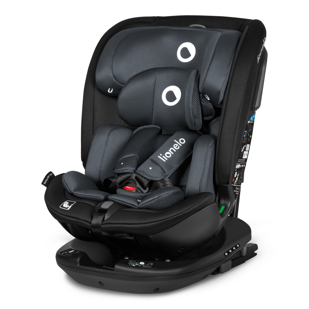 Lionelo Bastiaan RWF I-Size 360°-ban forgatható ISOFIX gyermekülés (40-150 cm) Farba: Grey Graphite