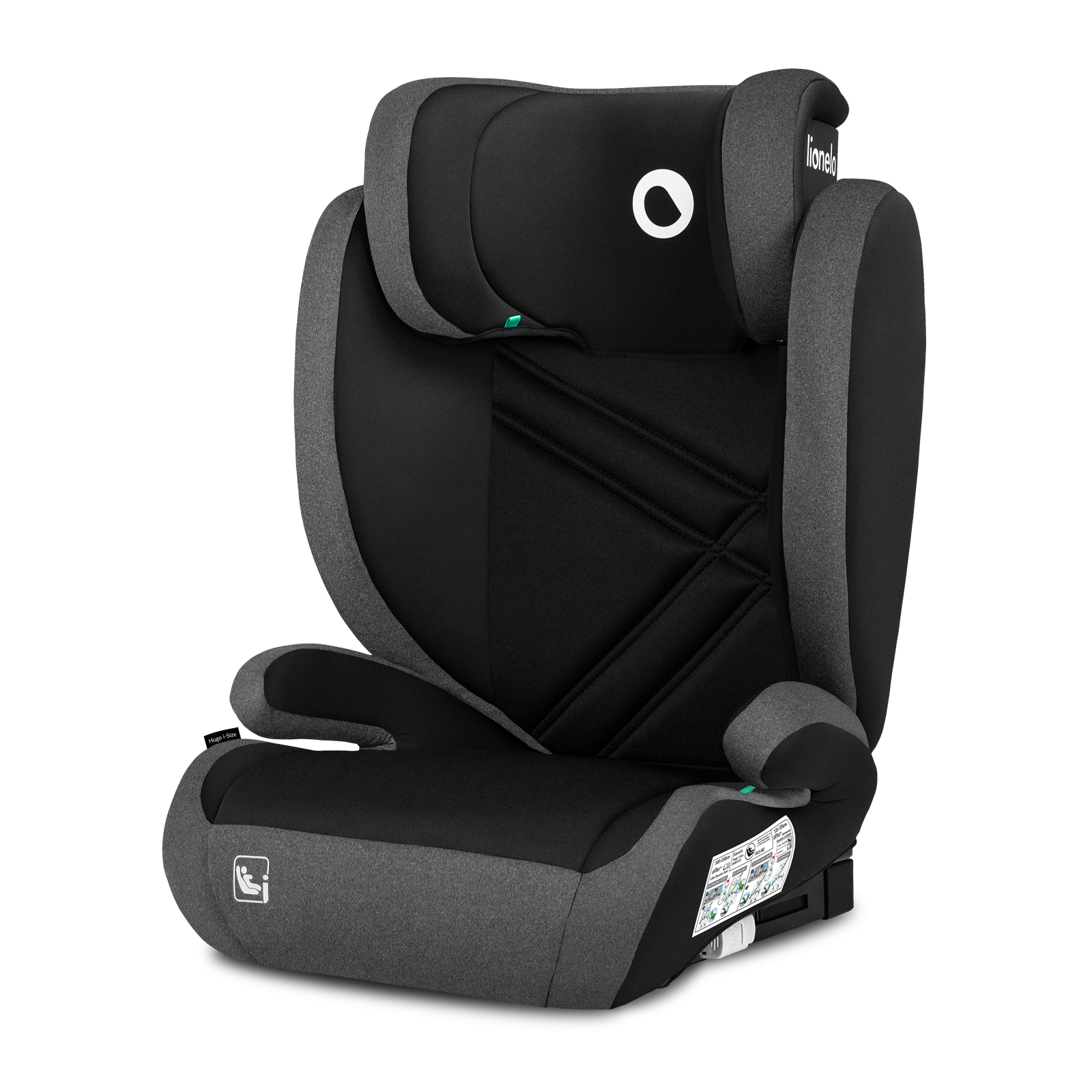 Lionelo Hugo i-Size gyermekülés 100-150 cm Farba: Black Grey