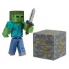 Minecraft Zombie Steve figura tartozékokkal 7cm