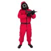 OPBH2109D kostym squid game hra na olihen dozorce s maskou a rukavicemi m