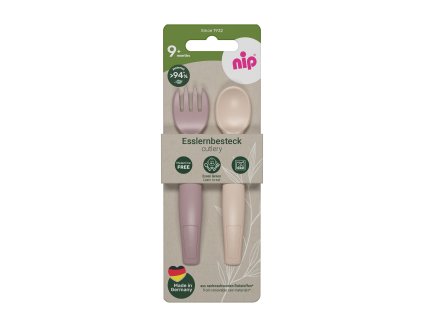 NIP NATURE line príbor 2ks, od 9m+, pink
