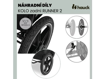 Hauck KOLO ZADNÉ Runner 2 Black ľavé