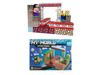 MSTB2101A magneticka stavebnice minecraft tnt world 100ks