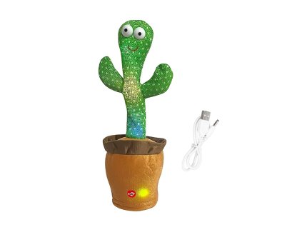 PHPL2211A interaktivni plysova hracka kaktus zpivajici tancujici usb 34cm