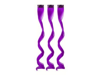 OPBH2346A vlnity pricesek fialovy se sponkou 35cm purple curly extension 3ks