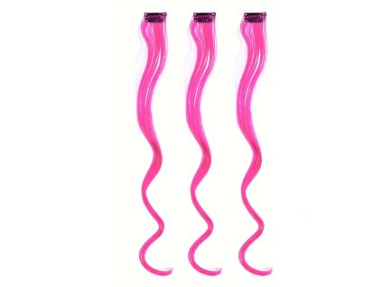 OPBH2348A vlnity pricesek ruzovy se sponkou 35cm pink curly extension 3ks