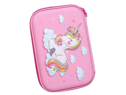 PEBH1288AA skolni penal jednorozec 3D ruzovy