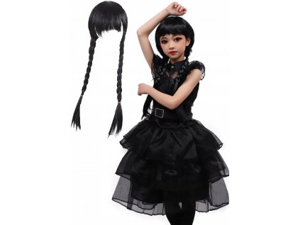 OPBH1344A detsky kostym wednesday s parukou 122 134 L
