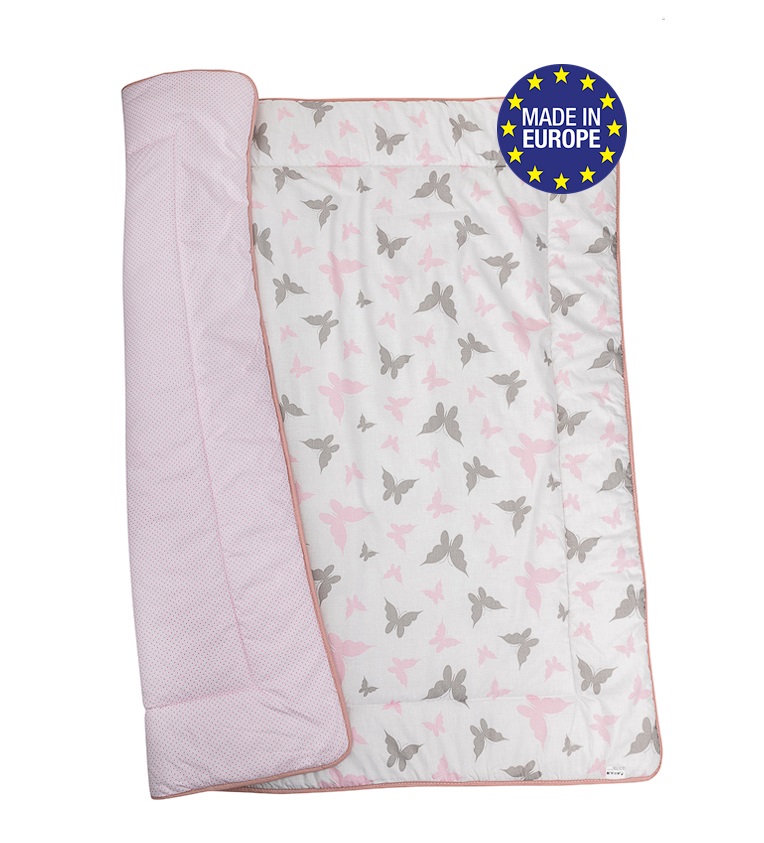 Bomimi HRACIE deka 120x120, bavlna, obojstranná MOTÝLE, RŮŽOVÁ