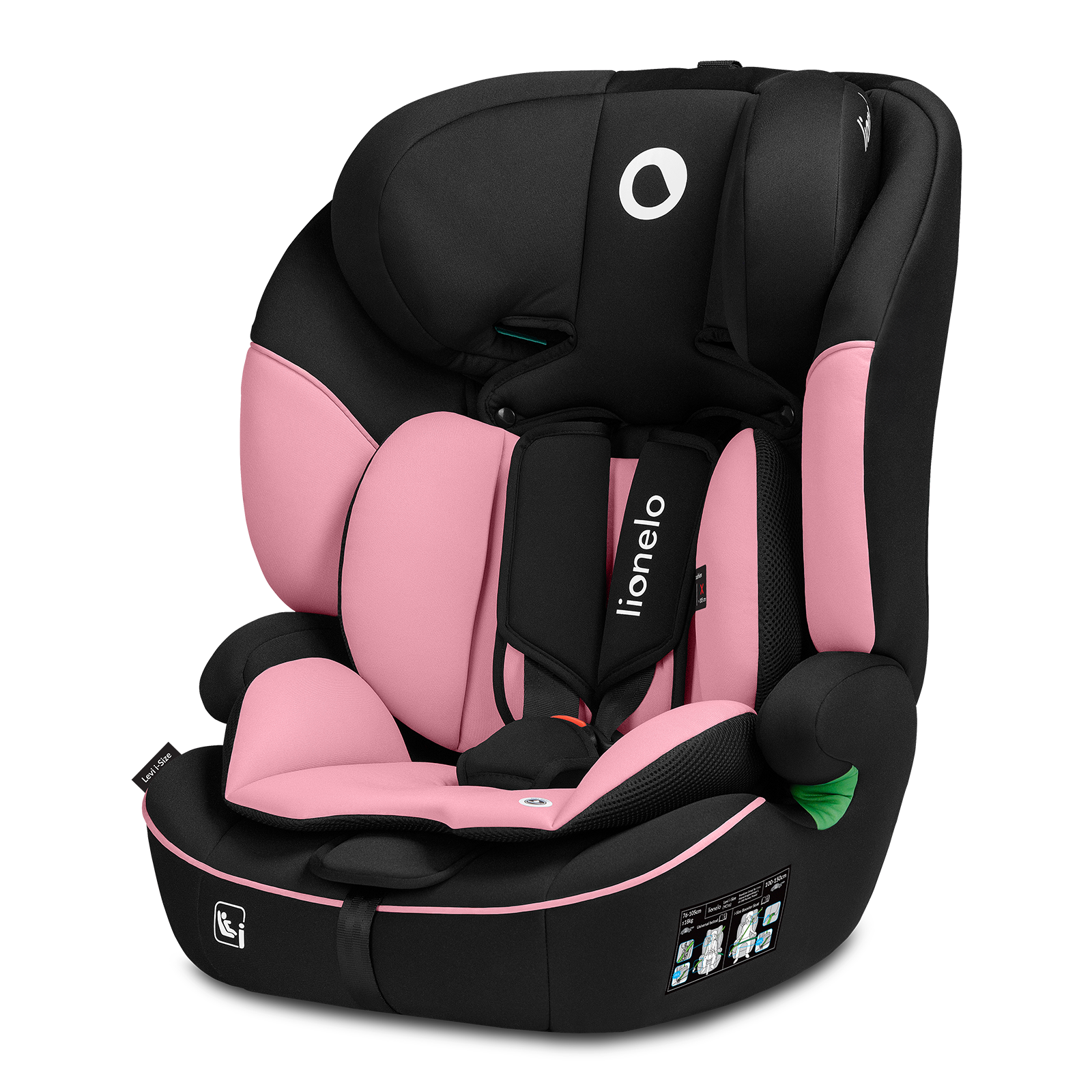 Autosedačka Lionelo Levi I-Size 76 - 150 cm Farba: Pink Baby