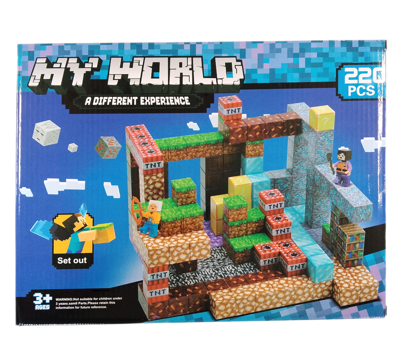Veľká magnetická stavebnica Minecraft Iron Diamond Gold TNT 220ks