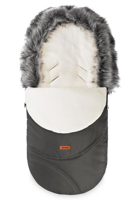 Sensillo Flisový fusak do kočíka ESKIMO 100 x 46 cm Farba: Graphite