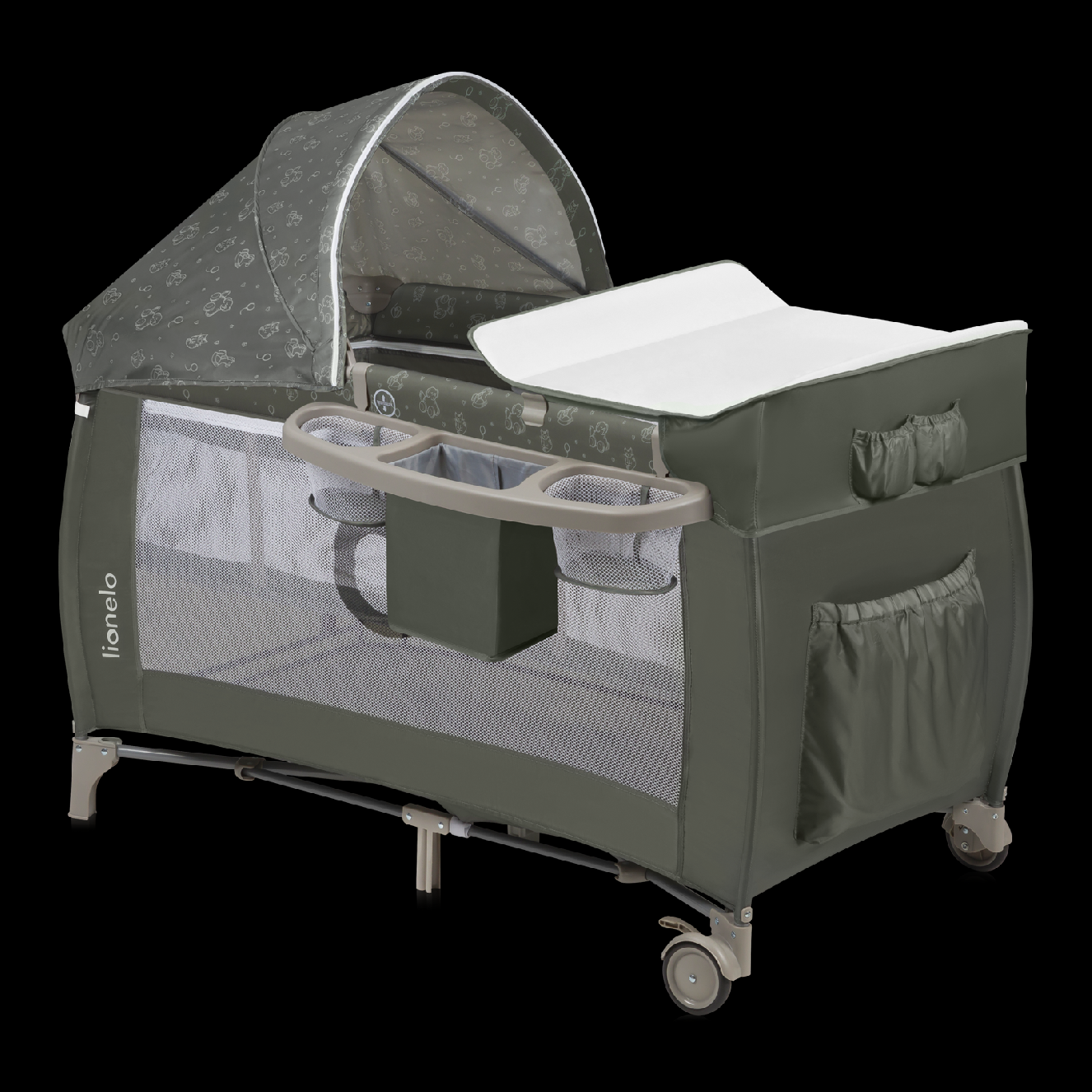 Lionelo cestovná postieľka SVEN plus Farba: Beige Olive