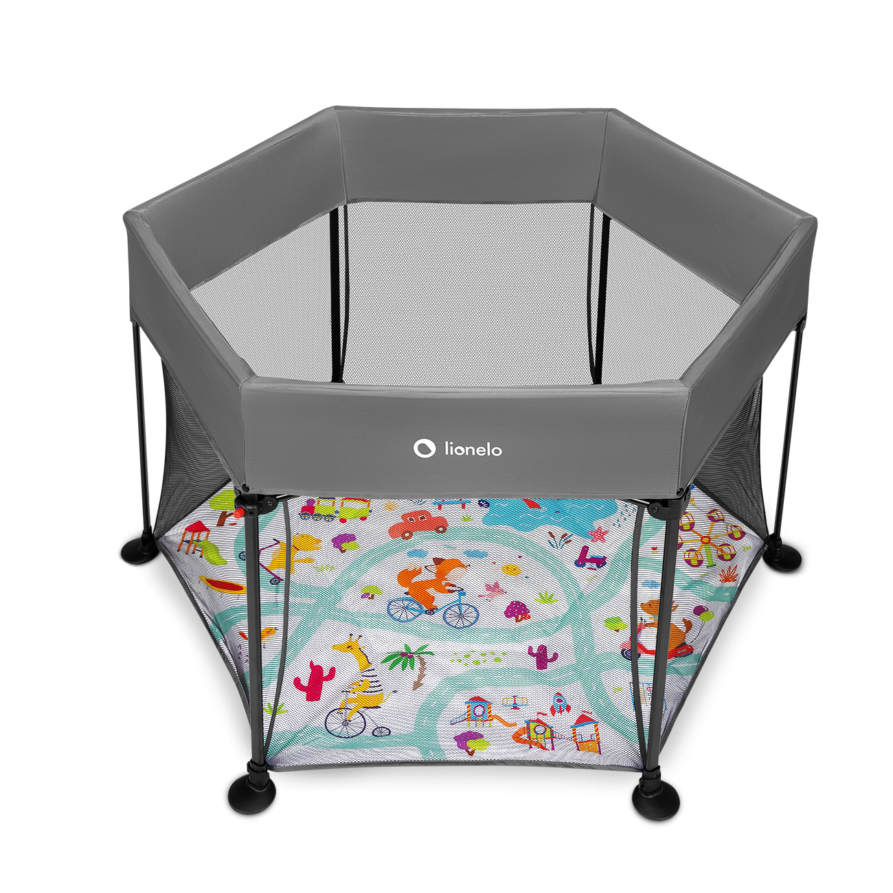 Lionelo skladacia ohrádka ROEL Farba: Grey Multicolor