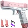 Automatická vodná pištoľ Spray so zásobníkmi ružová