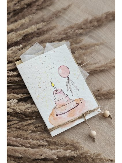 Přání s dortíkem pro holčičku