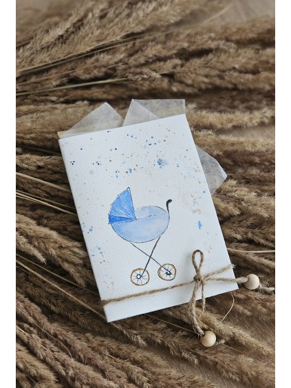 Přání s kočárkem pro chlapečka