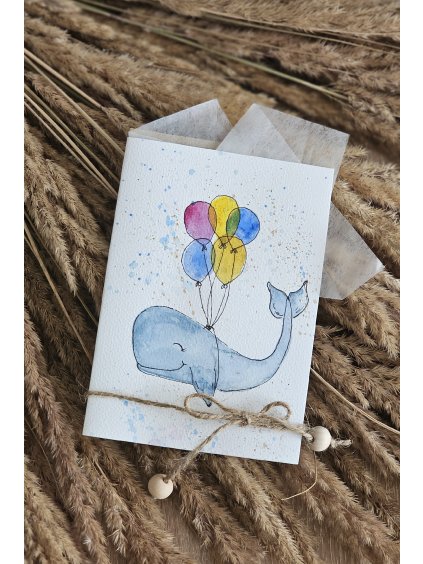 Přání s veselou velrybou pro chlapečka