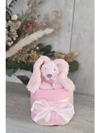 Mini plenkový dort s chrastítkem - růžový