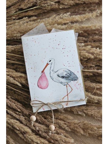 Přání - čáp pro holčičku