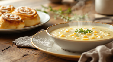 Podzim na talíři: Recept na krémovou bramboračku a nejvláčnější skořicové šneky