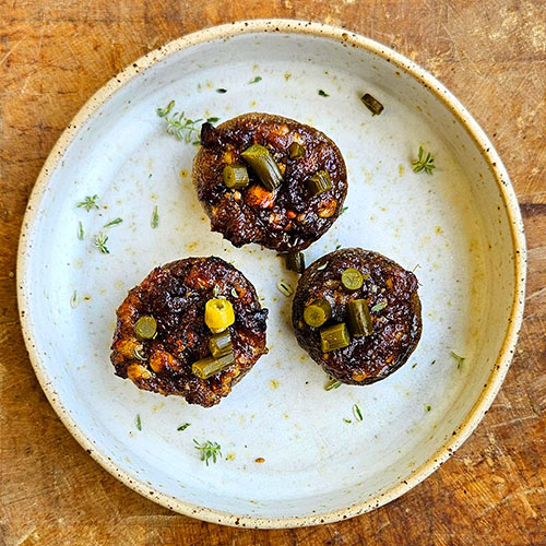 Žampiony plněné slaninádou