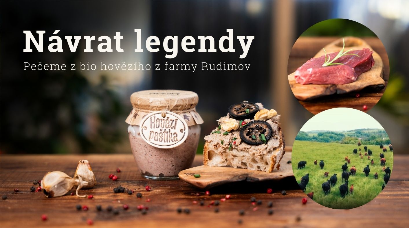 Návrat legendy - hovězí paštika z Chuti Moravy. Pečená z bio hovězího z farmy Rudimov