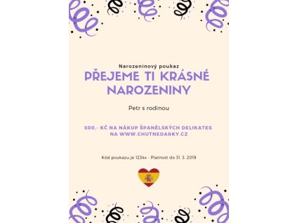 Dárkový poukaz Narozeniny I